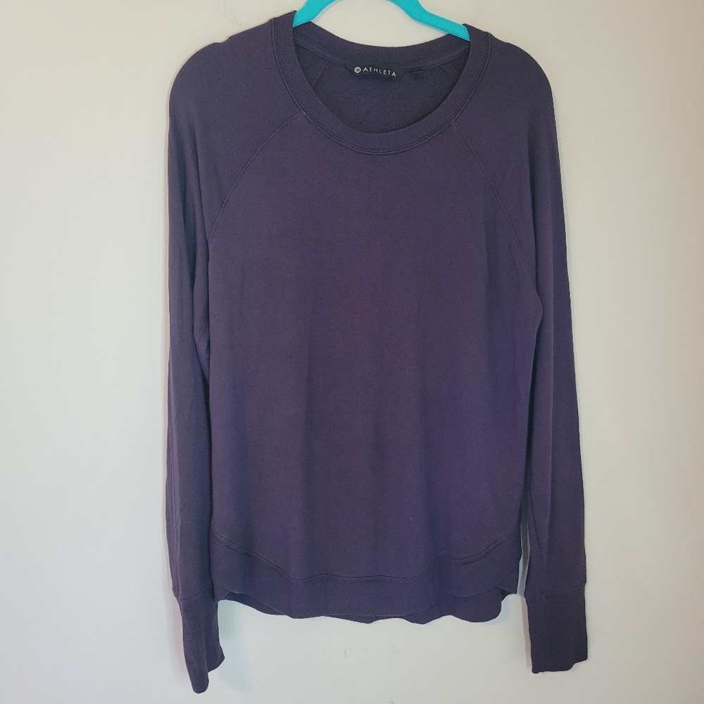 Athleta Purple Mindset Sweatshirt Beyond Soft Crewneck